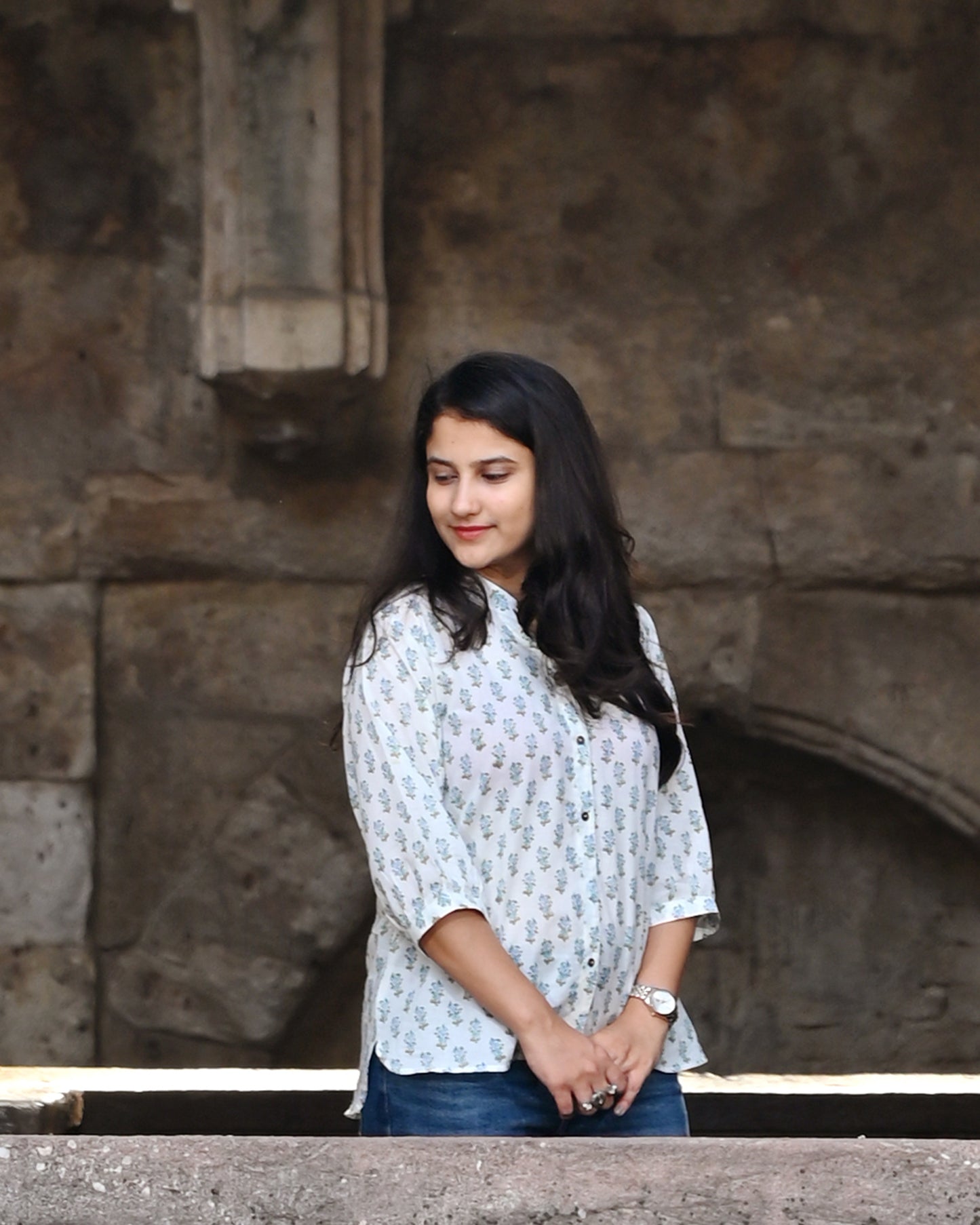 Blue Blossom Cotton Shirt