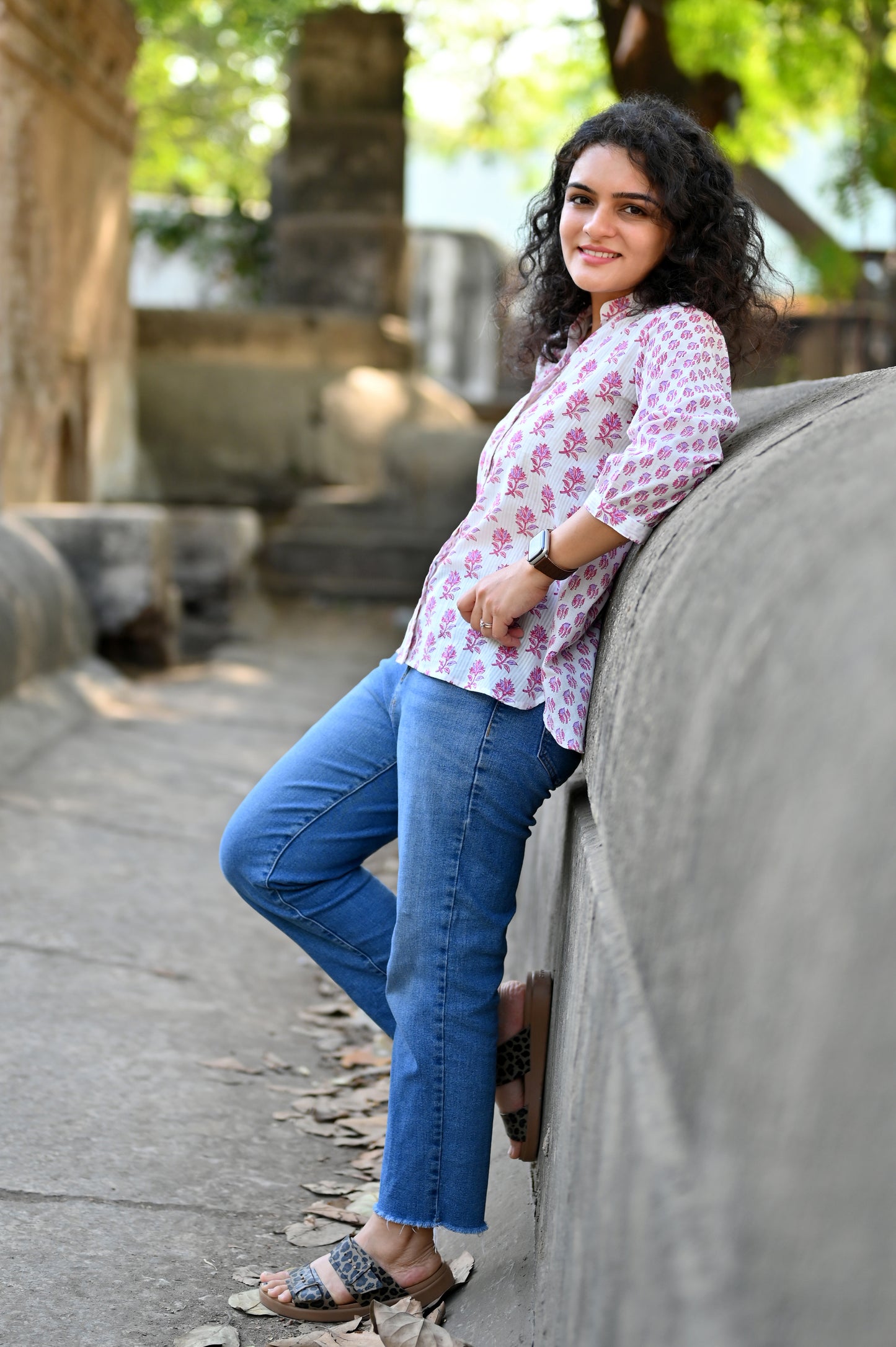 Pink Bloom Cotton Shirt