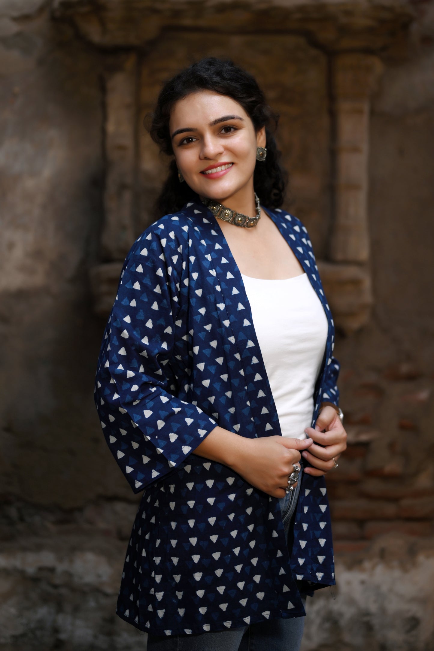 Indigo Triangle Shrug