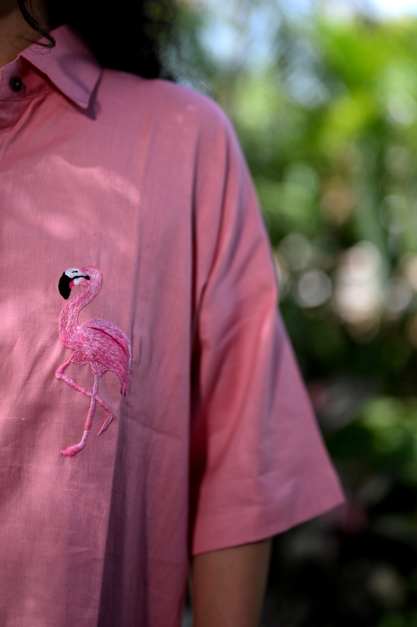 Flamingo Embroidered Shirt