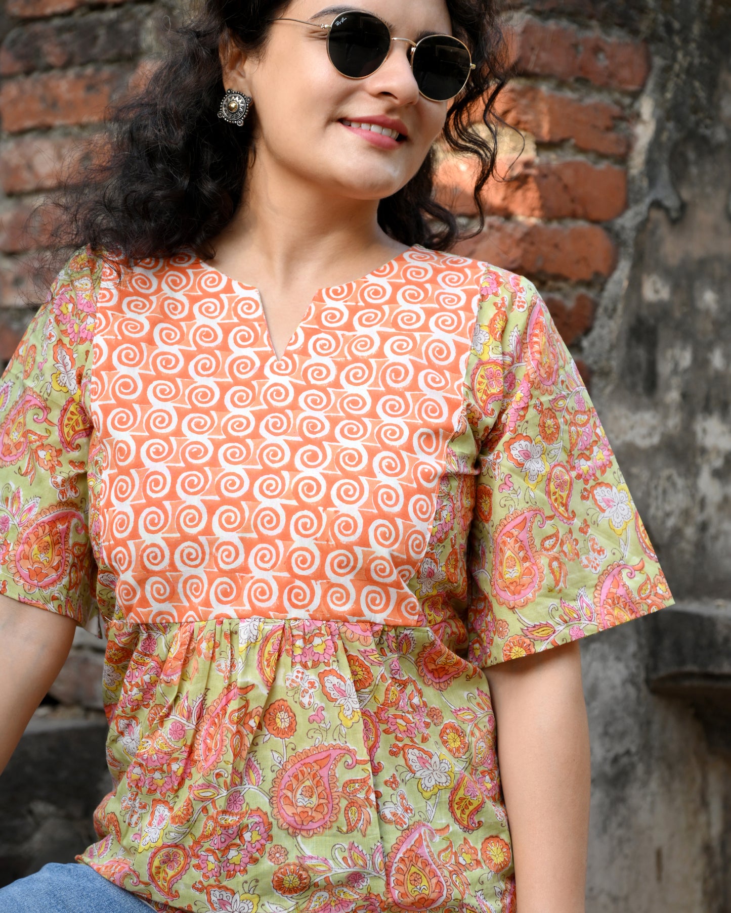Saffron Swirl Top
