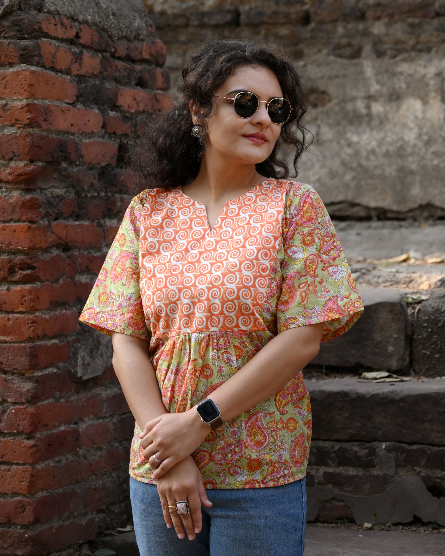 Saffron Swirl Top
