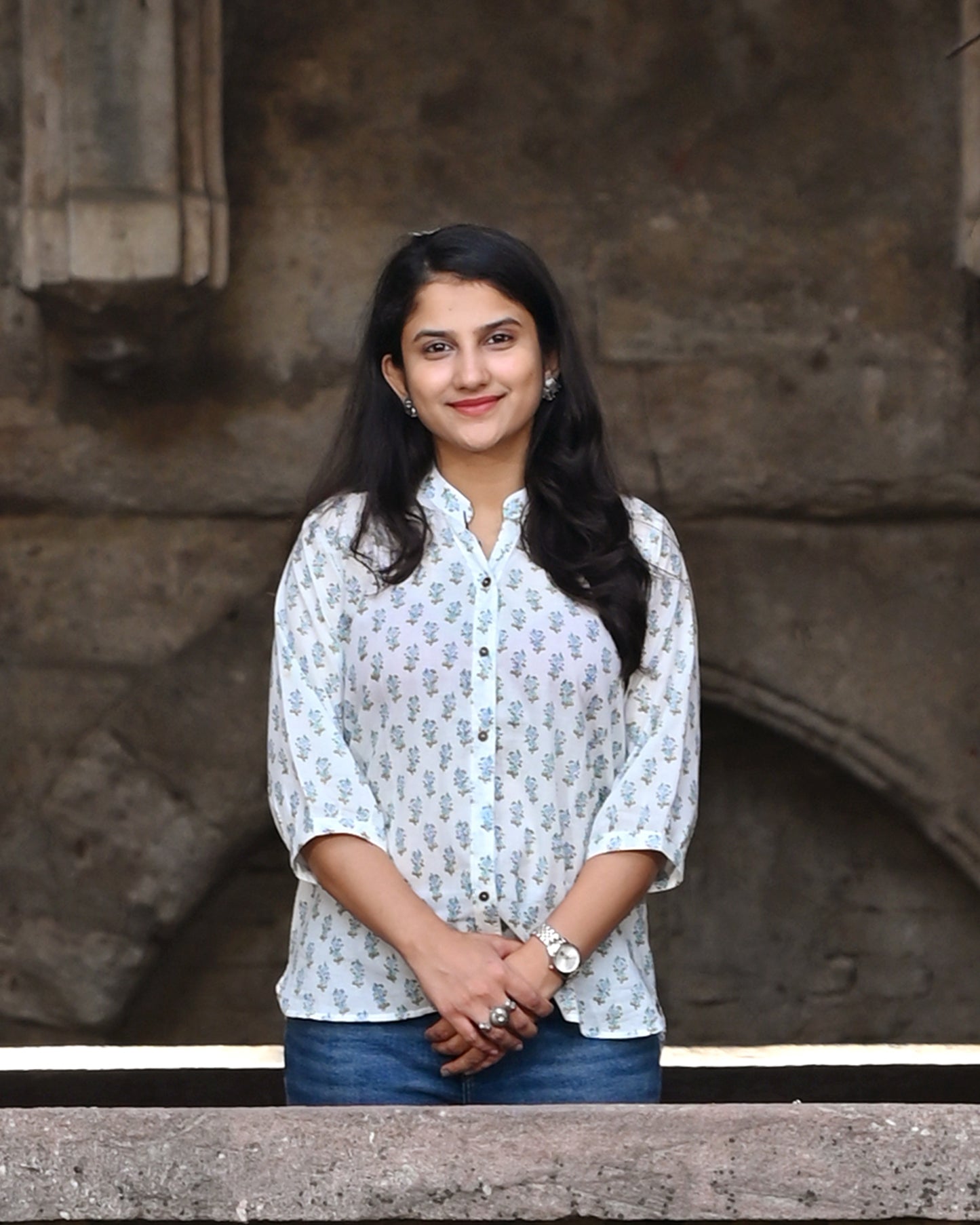 Blue Blossom Cotton Shirt