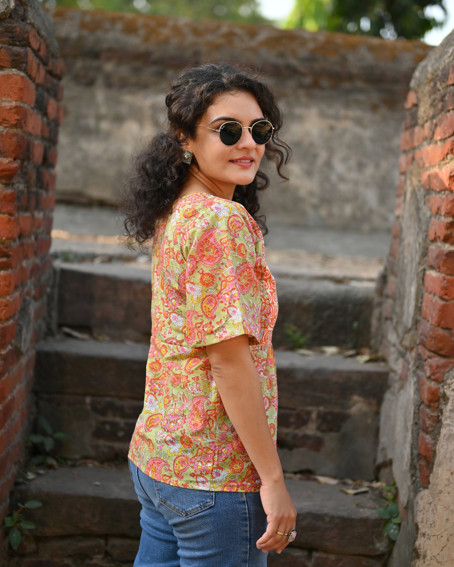 Saffron Swirl Top
