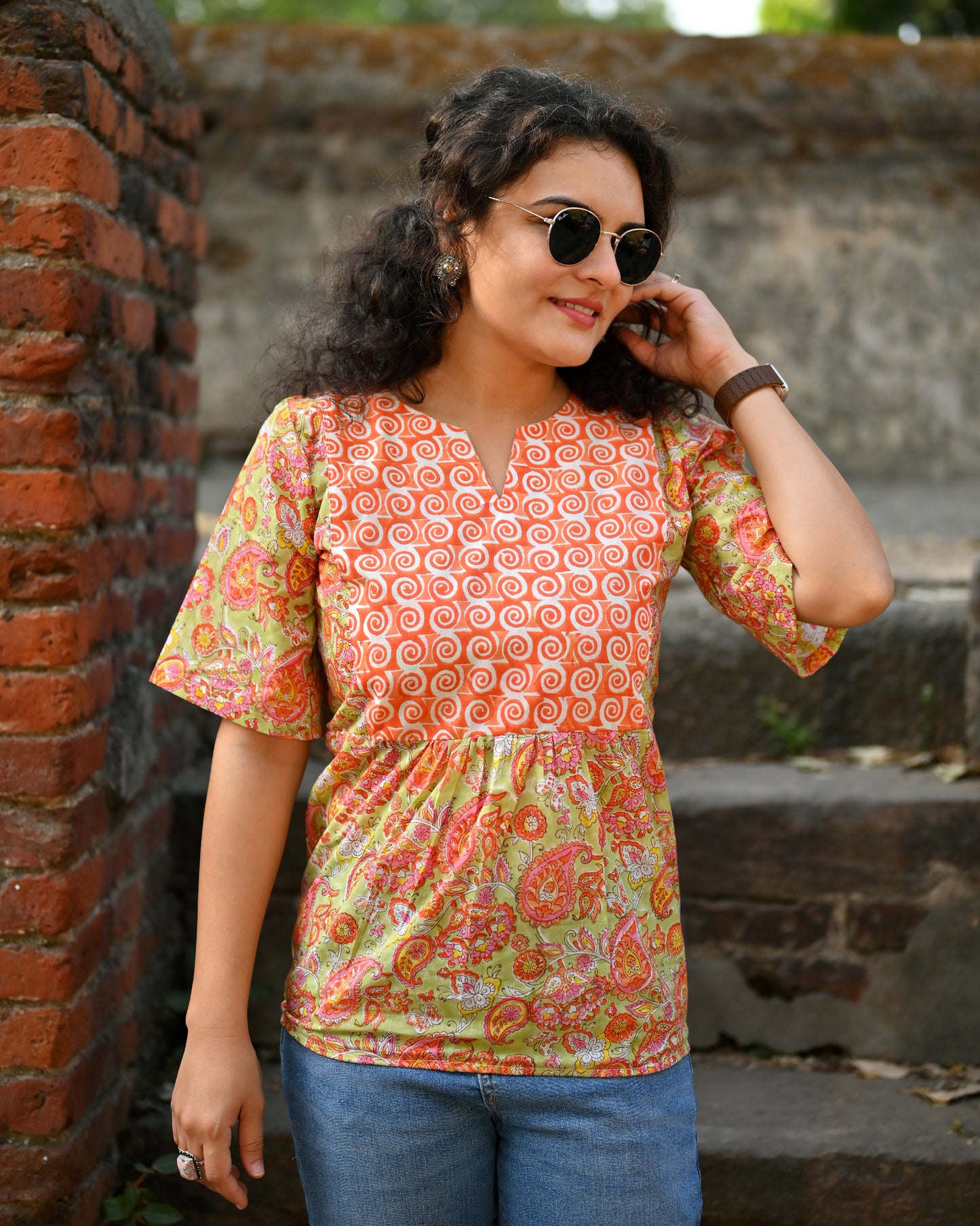 Saffron Swirl Top