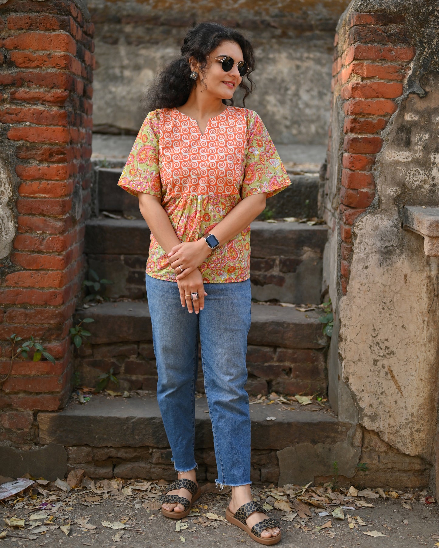 Saffron Swirl Top