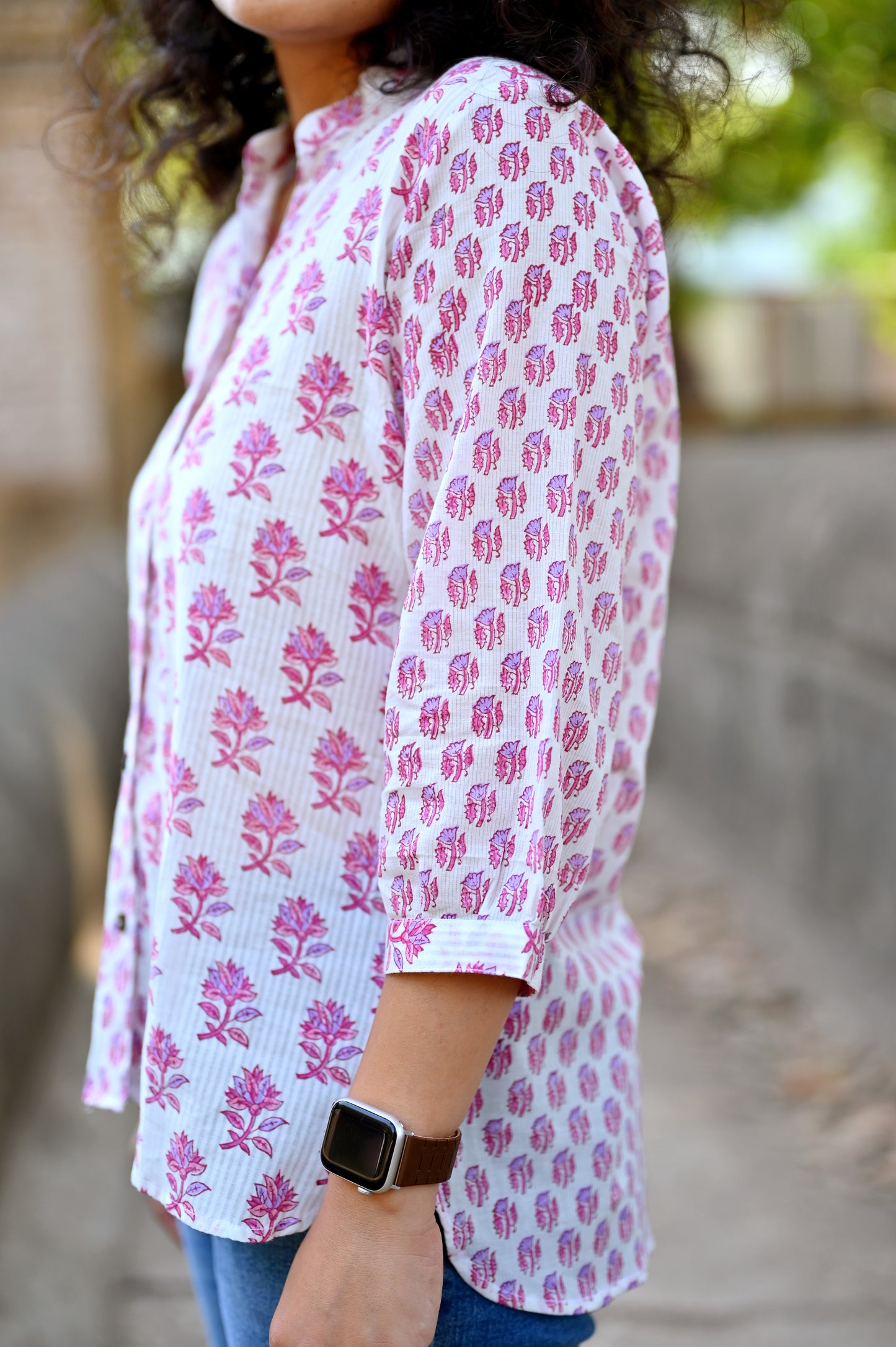 Pink Bloom Cotton Shirt