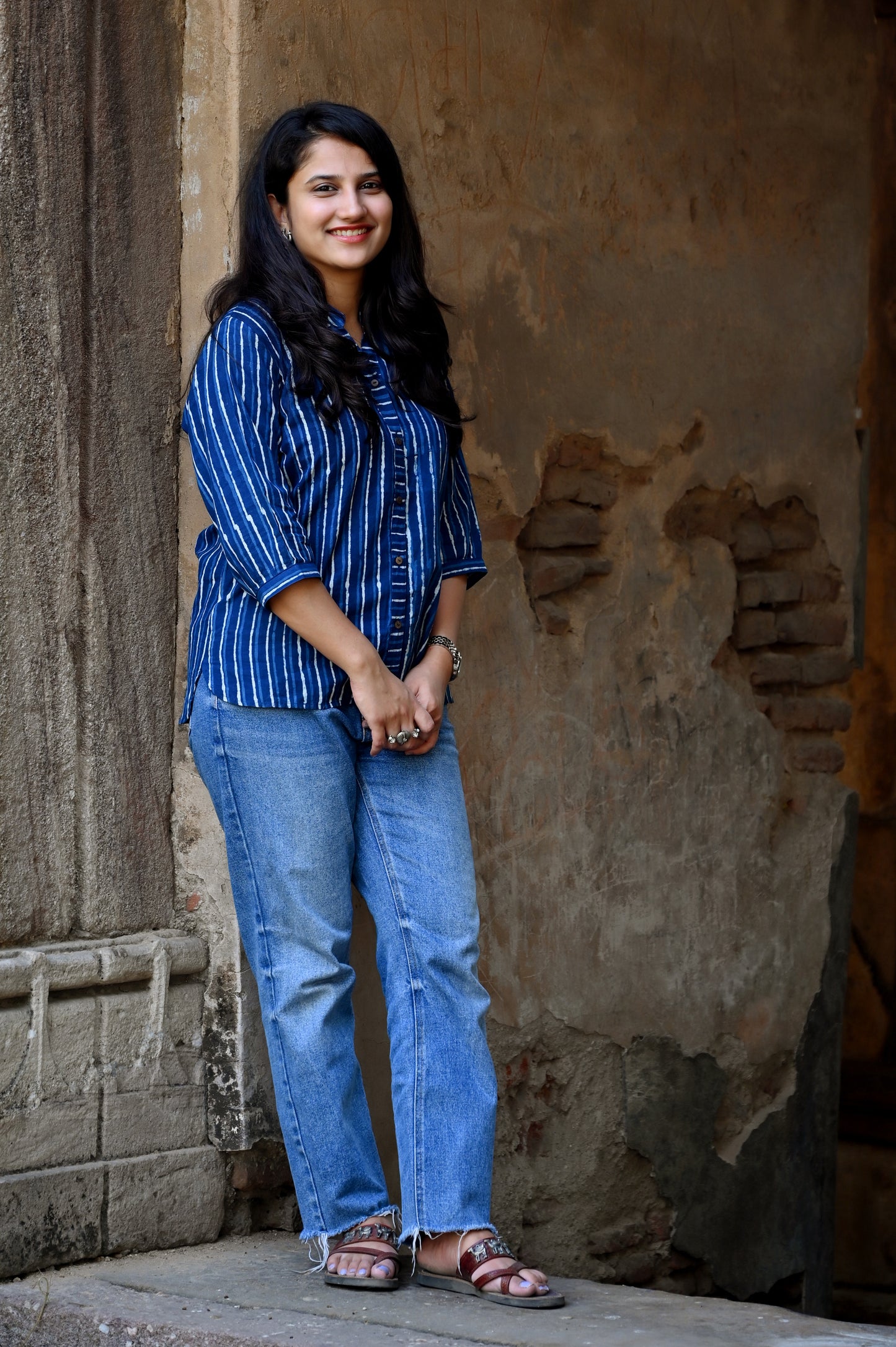 Indigo Striped Shirt