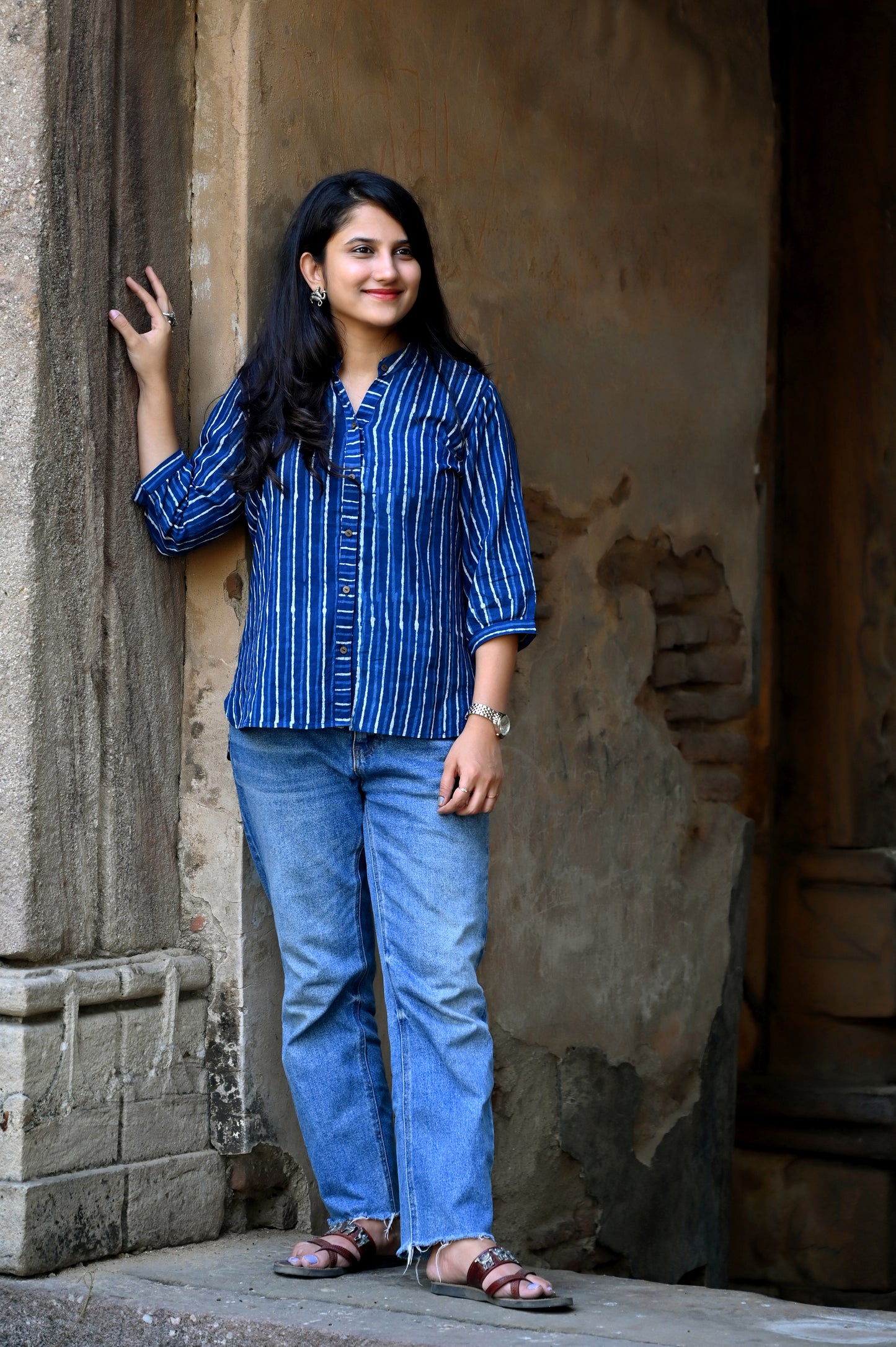 Indigo Striped Shirt