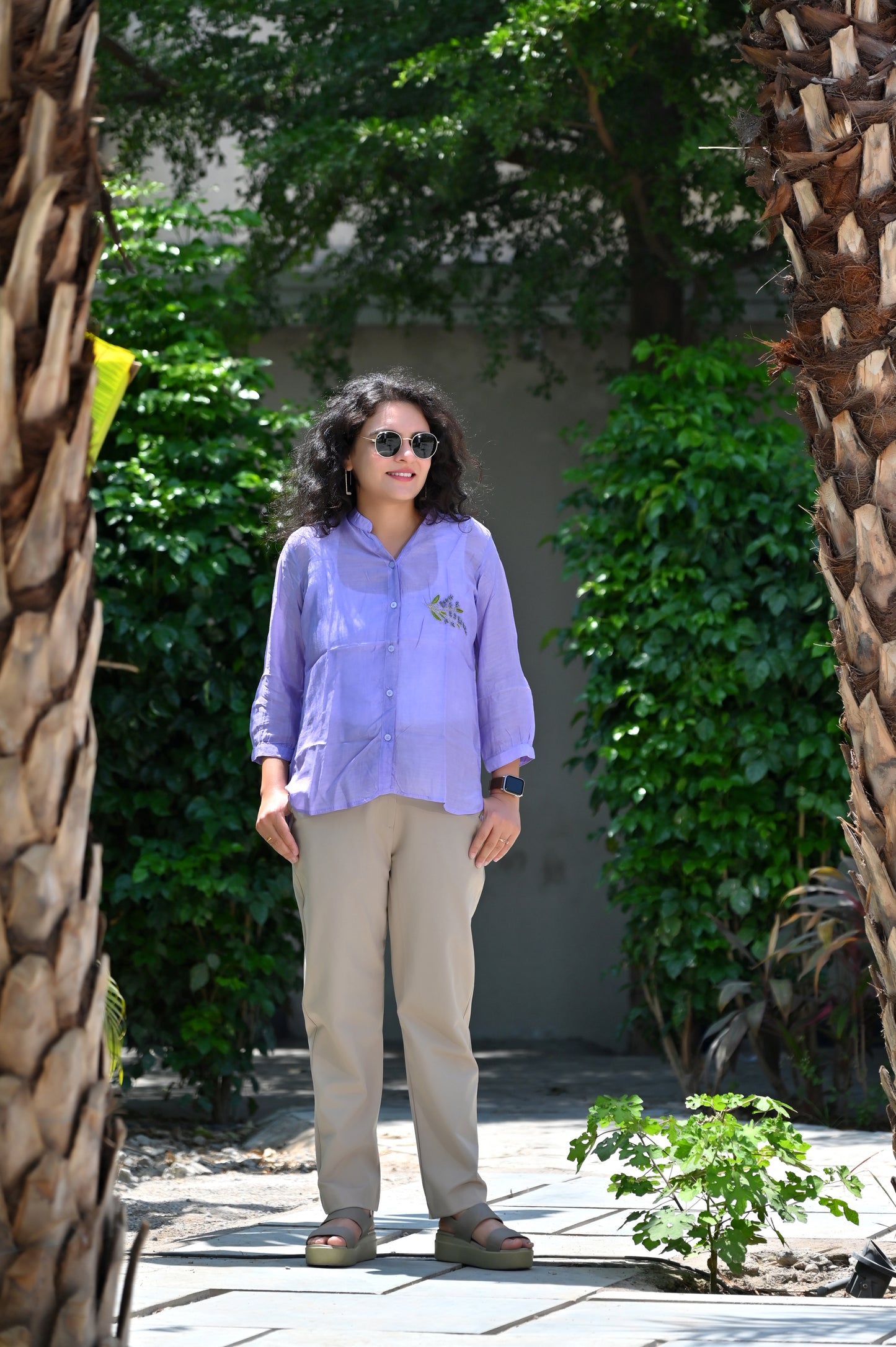 Lavender Embroidered Shirt