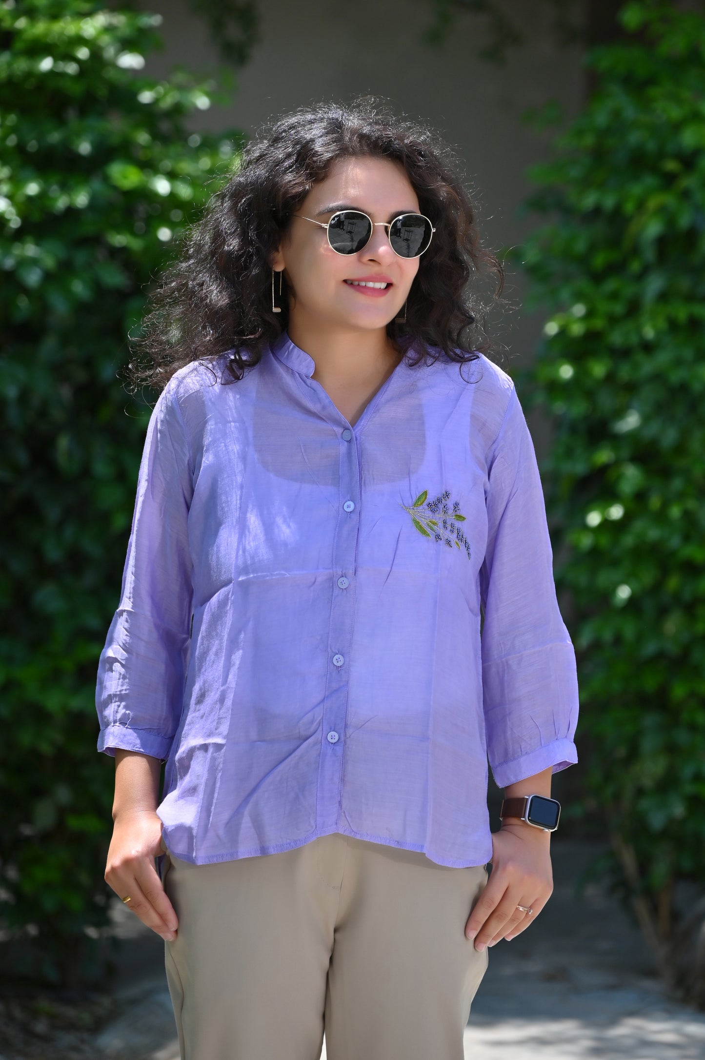 Lavender Embroidered Shirt