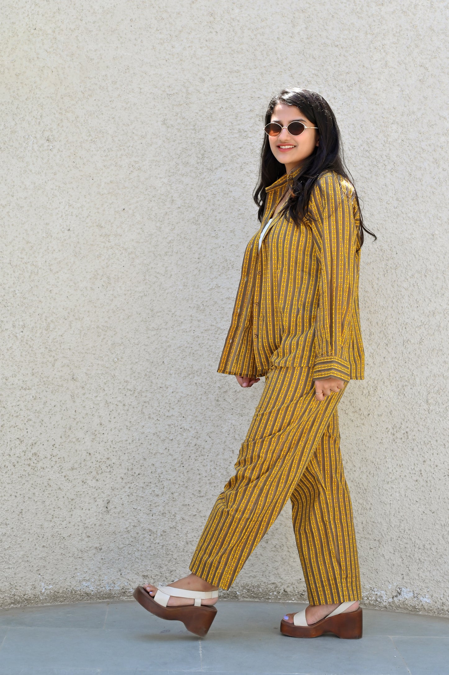 Mustard Stripe Co-ord Set