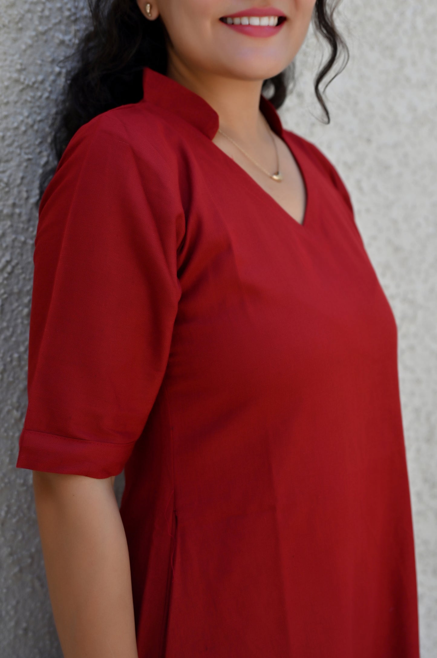 Red Cotton linen Dress