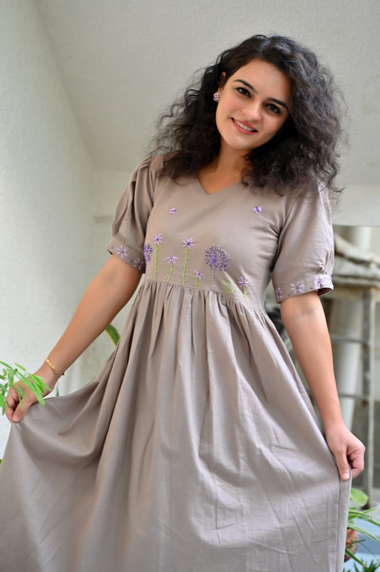 Embroidered Midi Dress