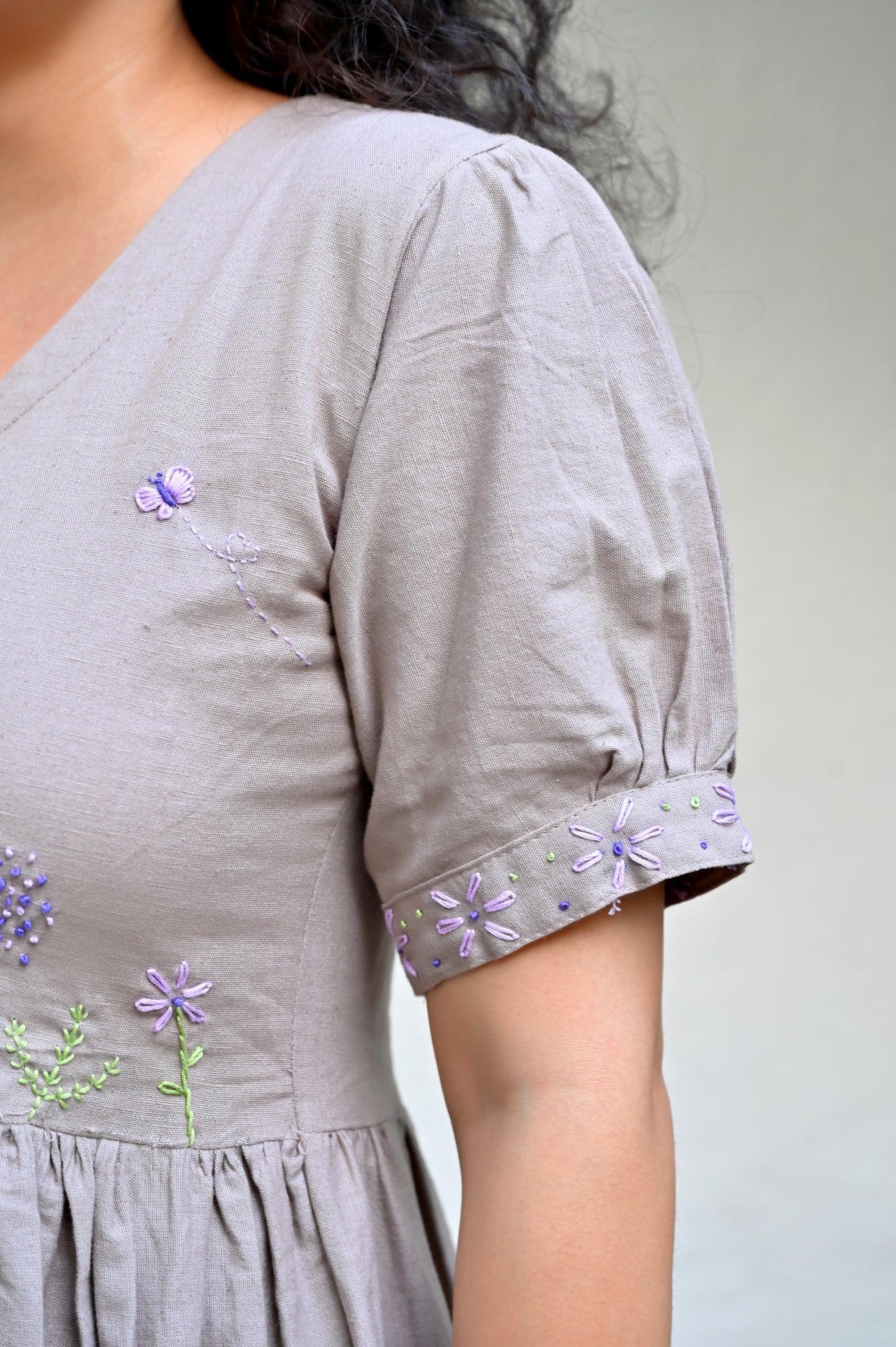 Embroidered Midi Dress