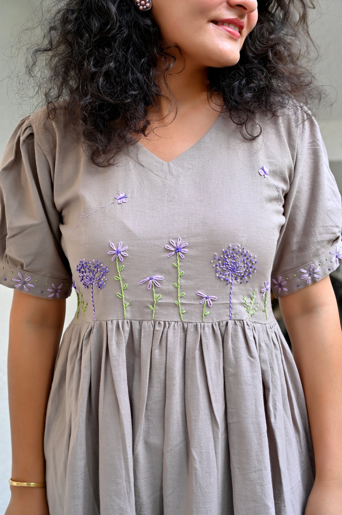 Embroidered Midi Dress