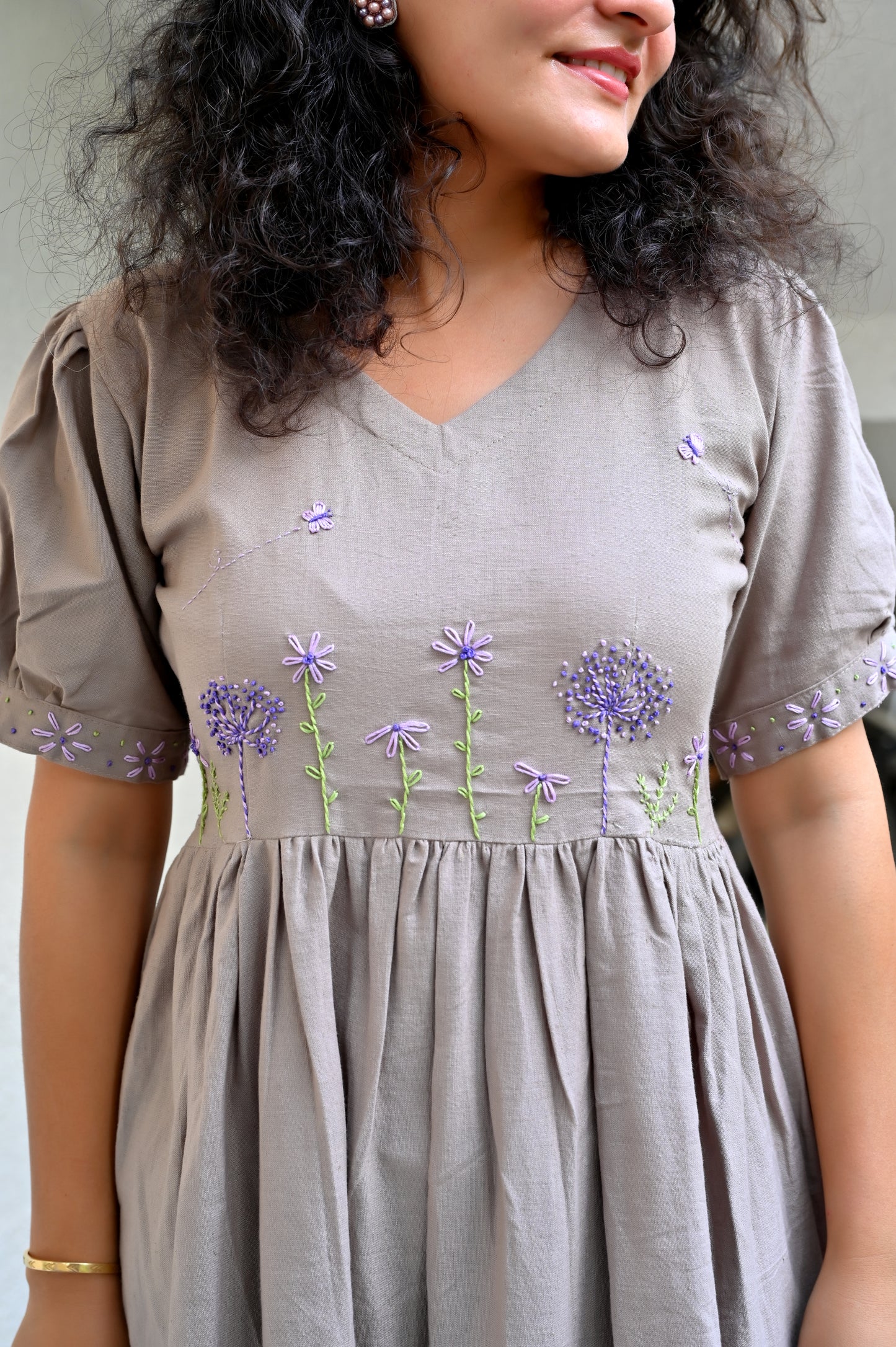 Embroidered Midi Dress