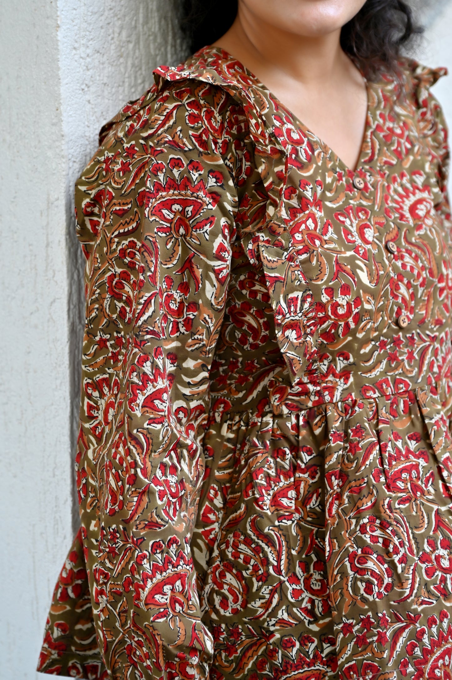 Rust Floral Top