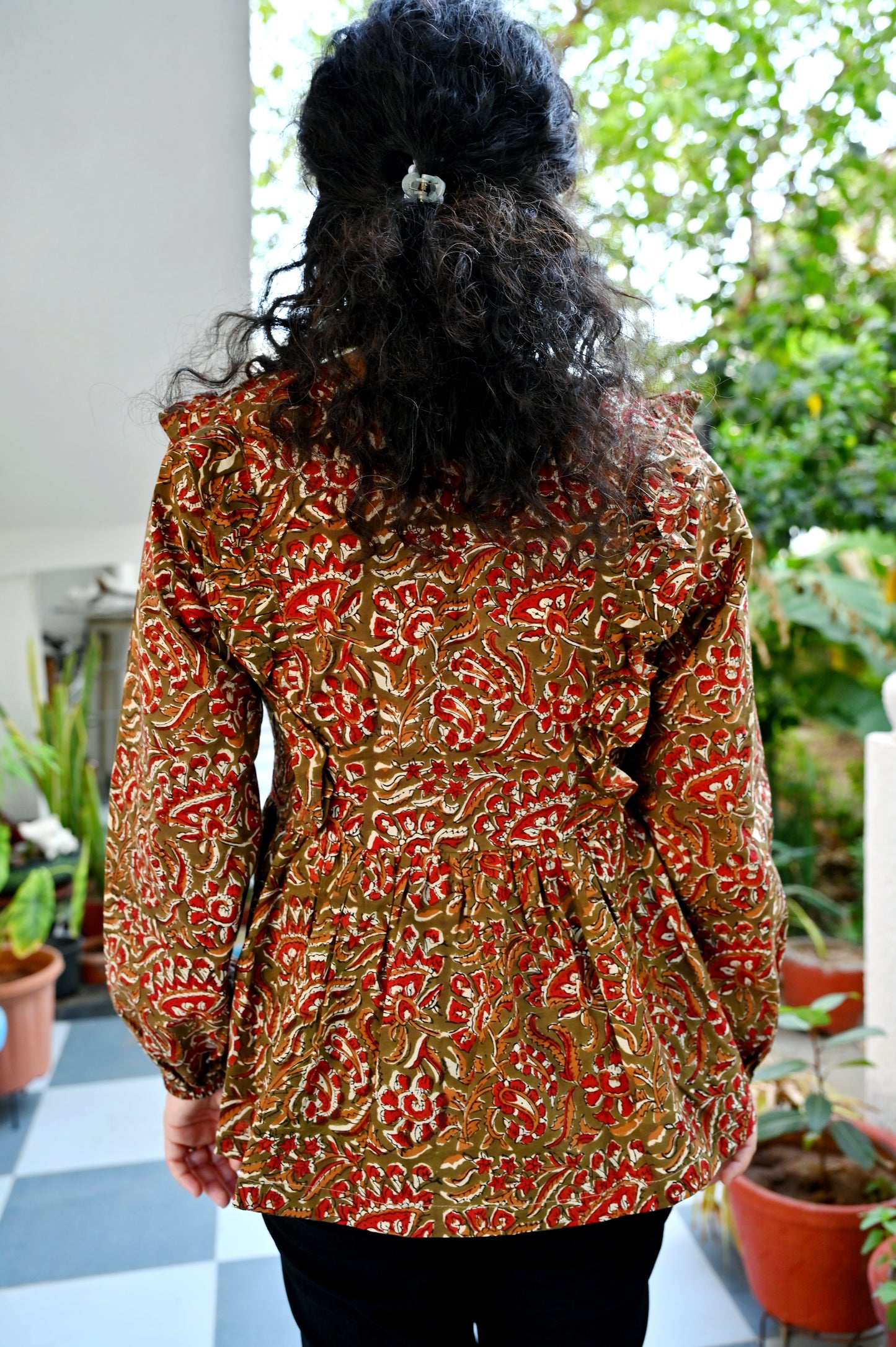 Rust Floral Top