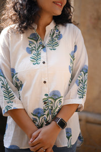 Blue Lotus Block Print Shirt