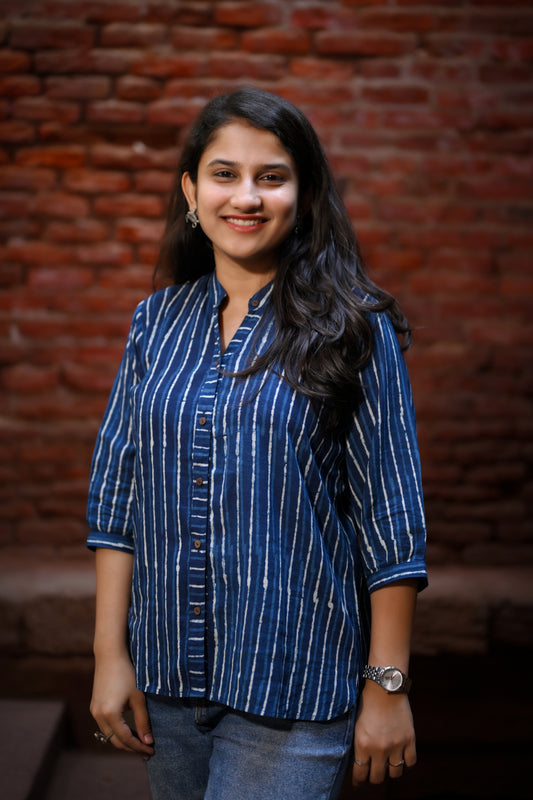 Indigo Striped Shirt