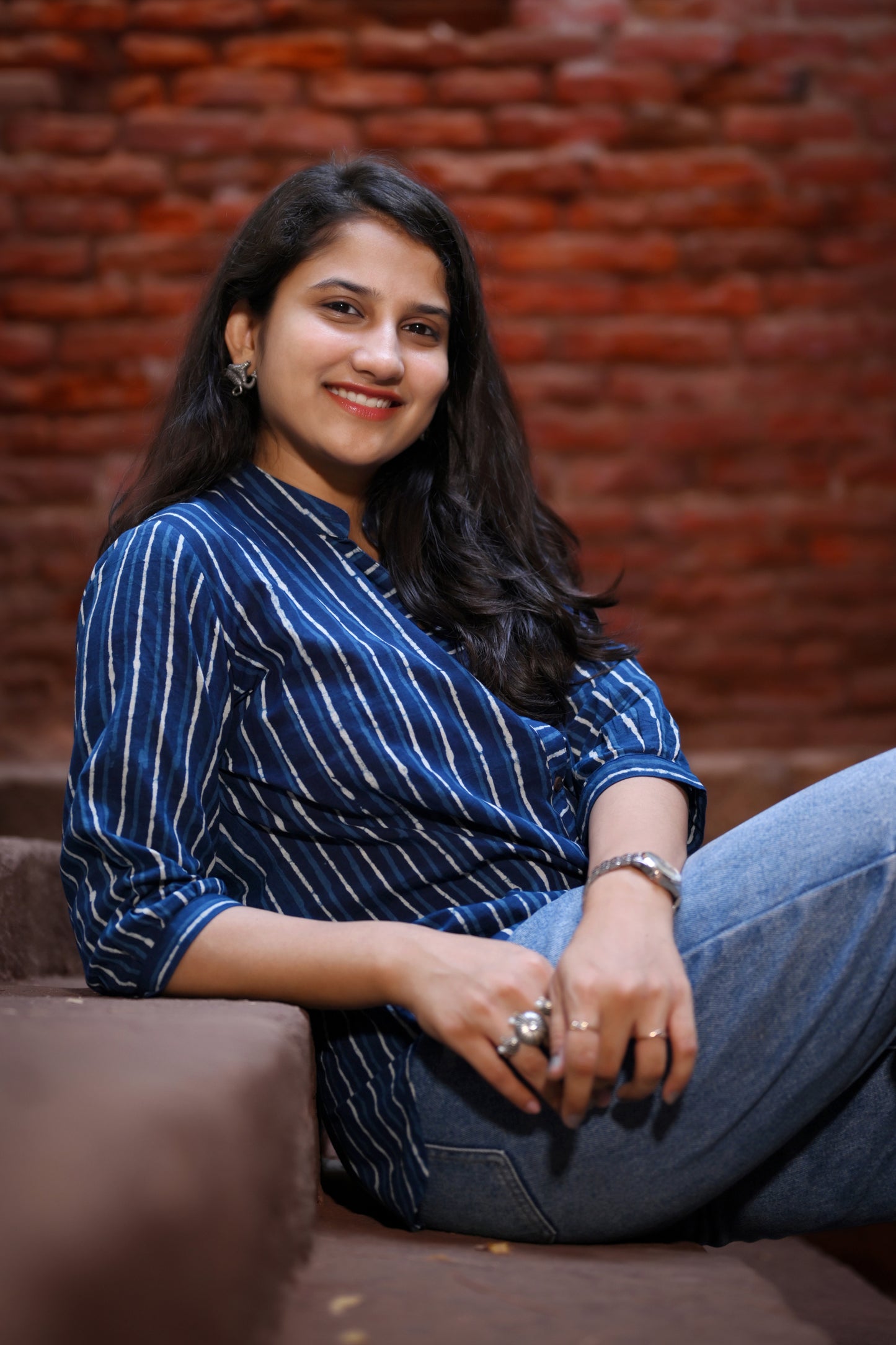 Indigo Striped Shirt