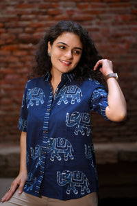 Indigo Haathi printed Shirt