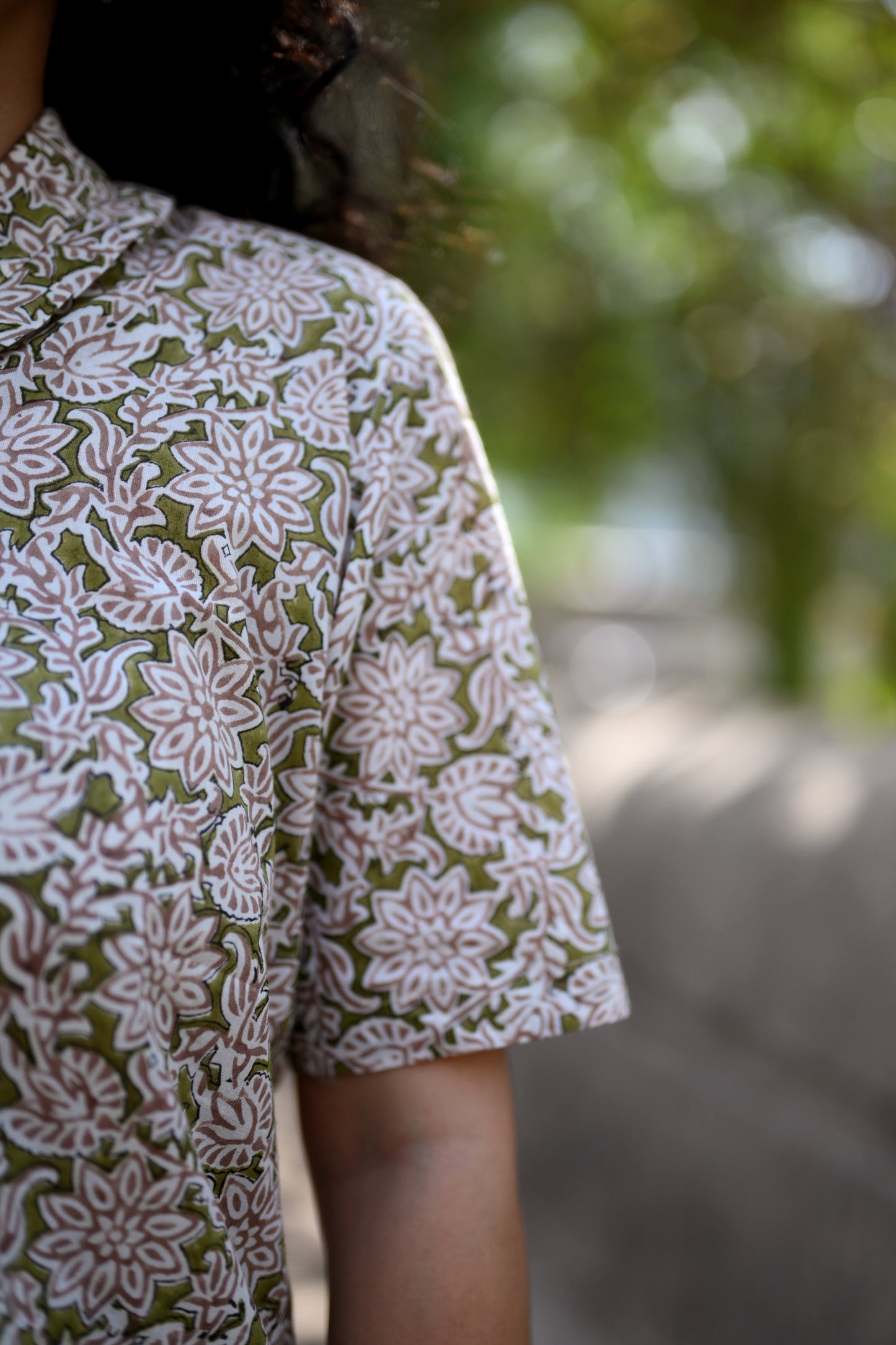 Olive Floral Shirt
