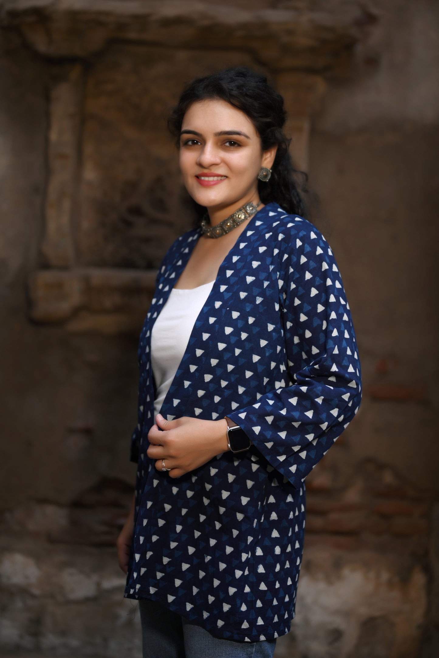 Indigo Triangle Shrug
