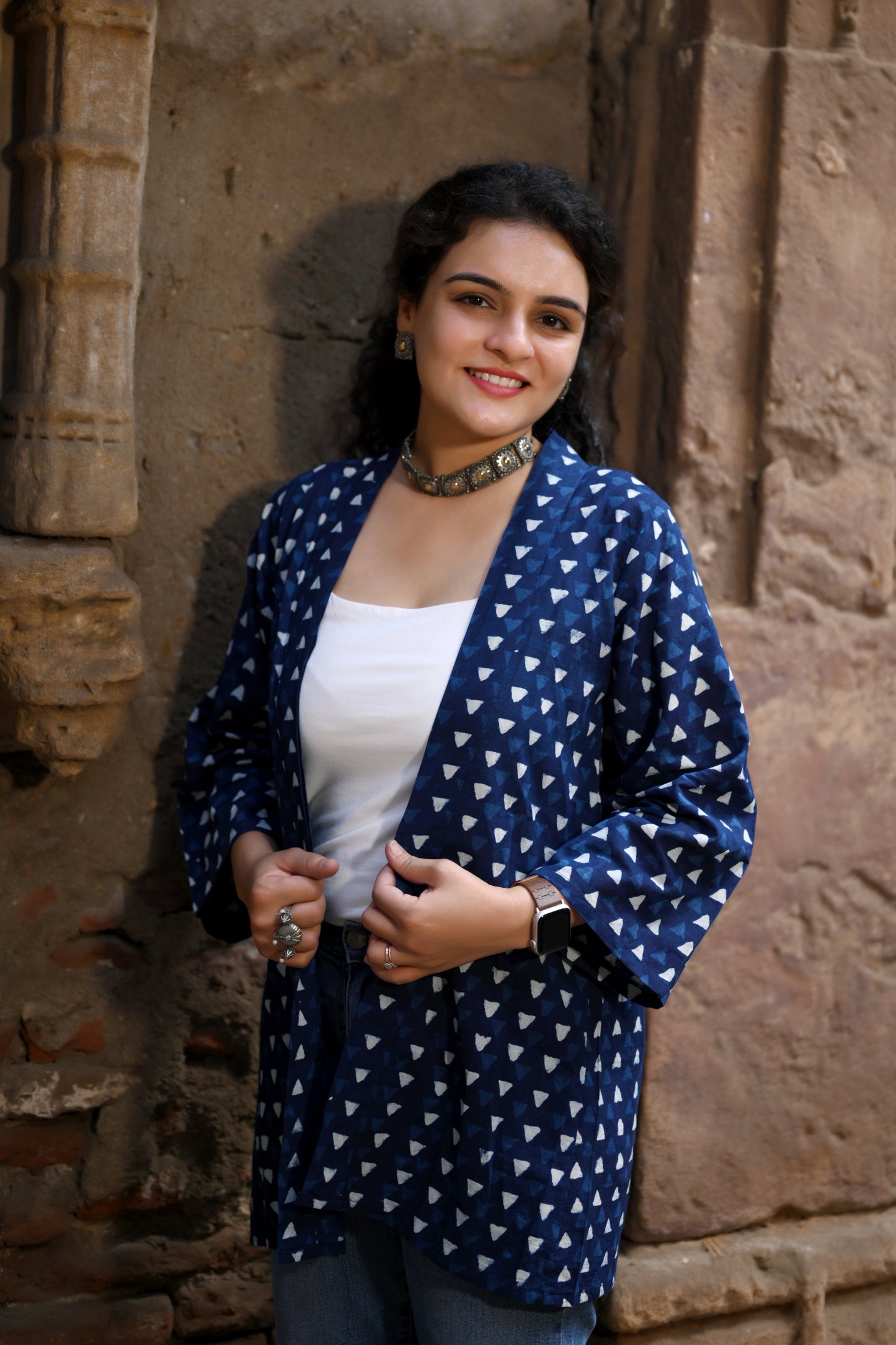 Indigo Triangle Shrug