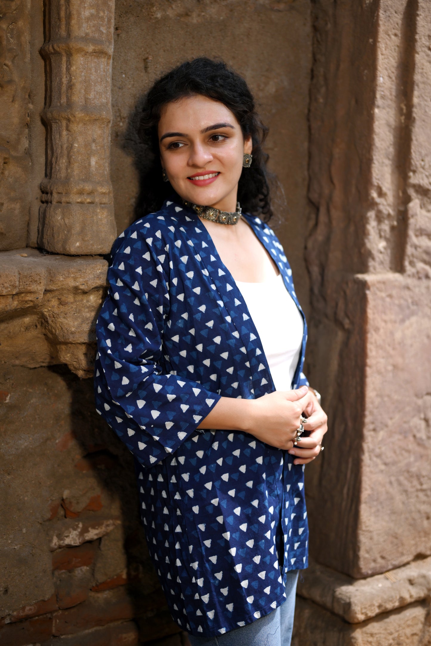 Indigo Triangle Shrug