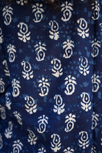 Indigo Cotton Printed Shrug