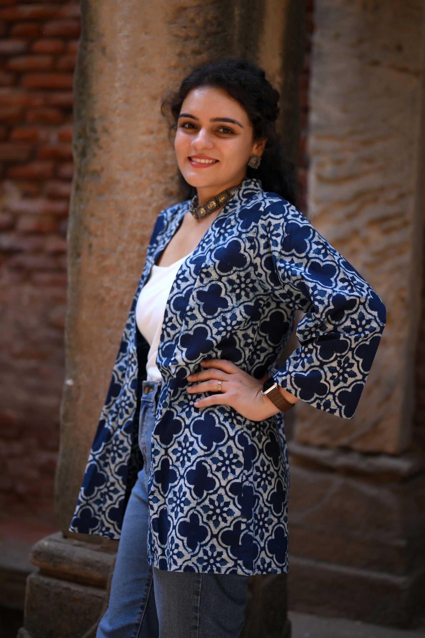Indigo Mosaic Shrug