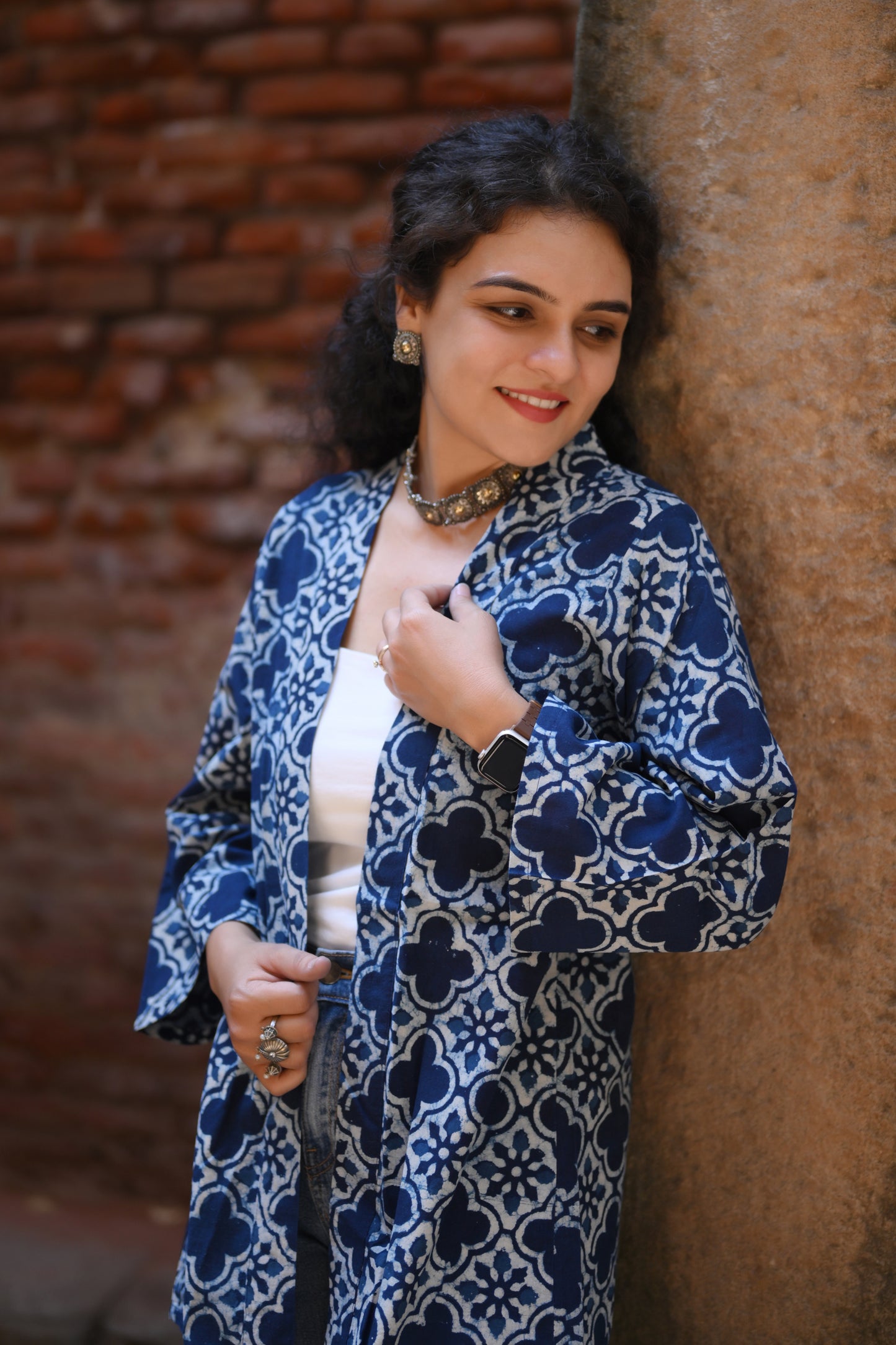 Indigo Mosaic Shrug