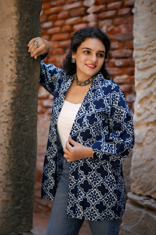 Indigo Mosaic Shrug