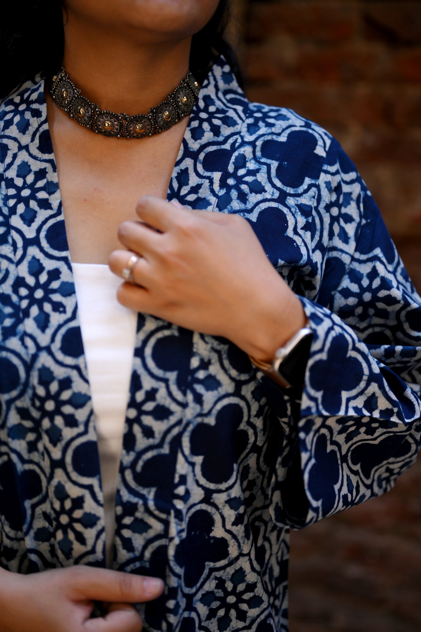 Indigo Mosaic Shrug
