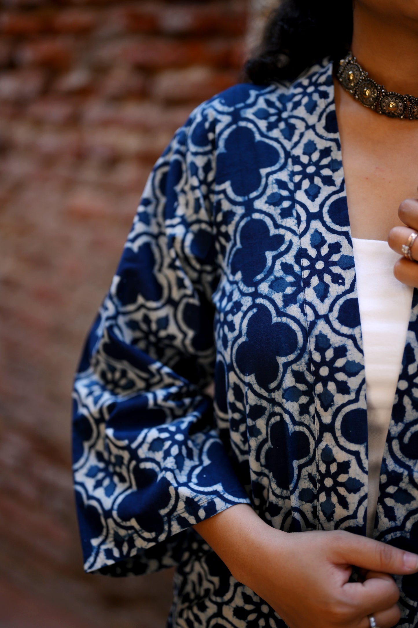Indigo Mosaic Shrug