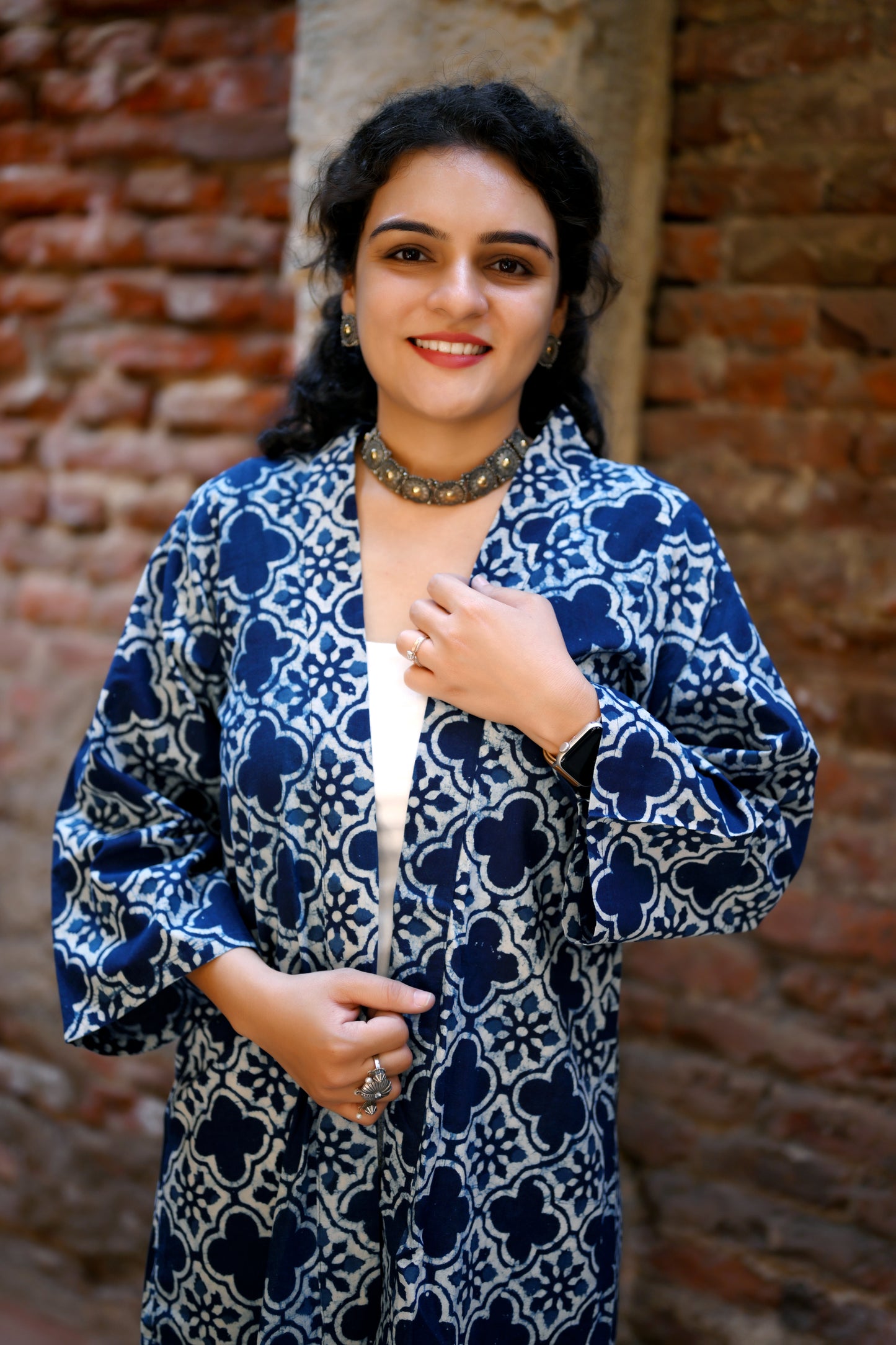 Indigo Mosaic Shrug