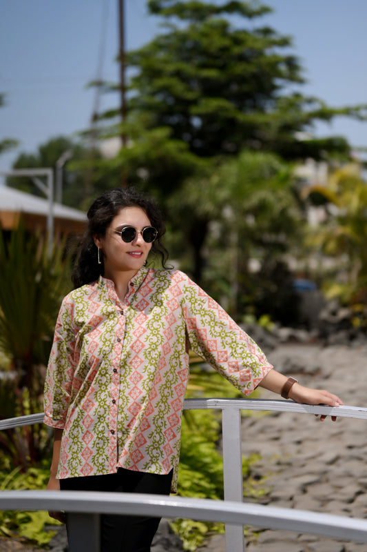 Peach Meadow Printed Shirt