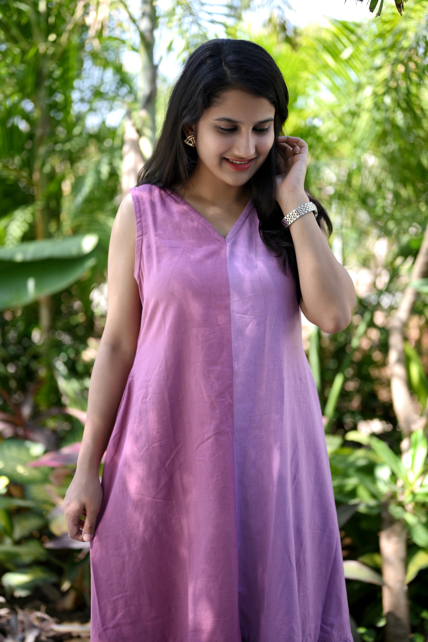 Lavender Cotton Linen Dress