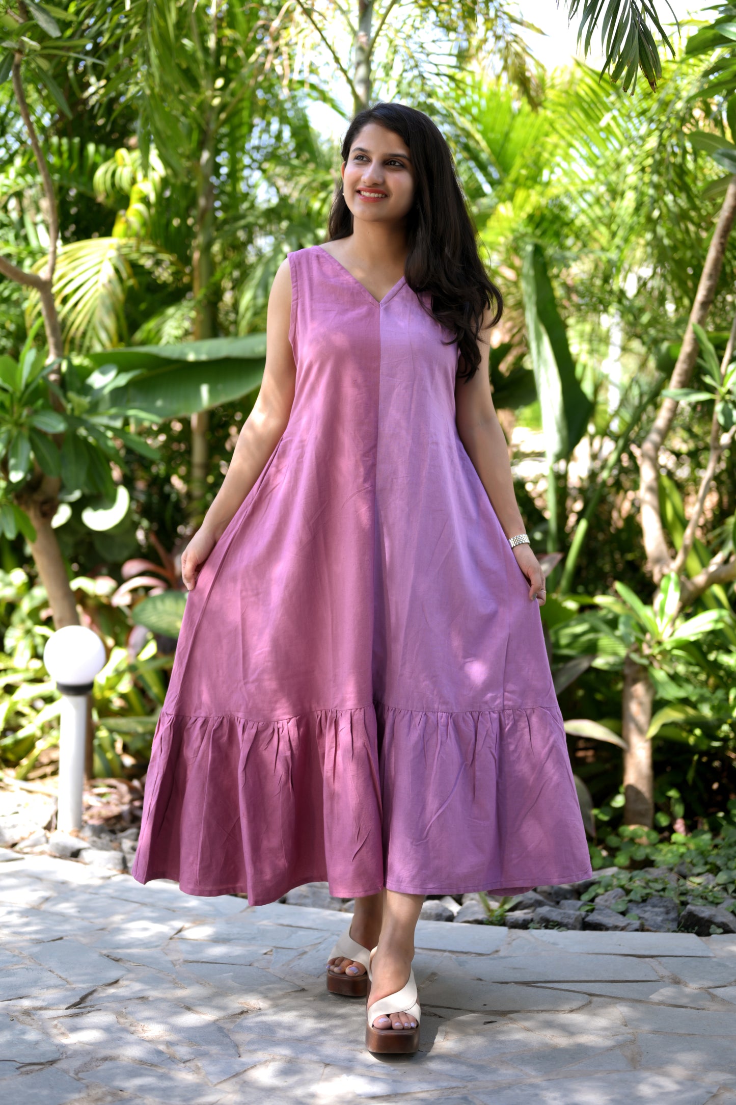 Lavender Cotton Linen Dress