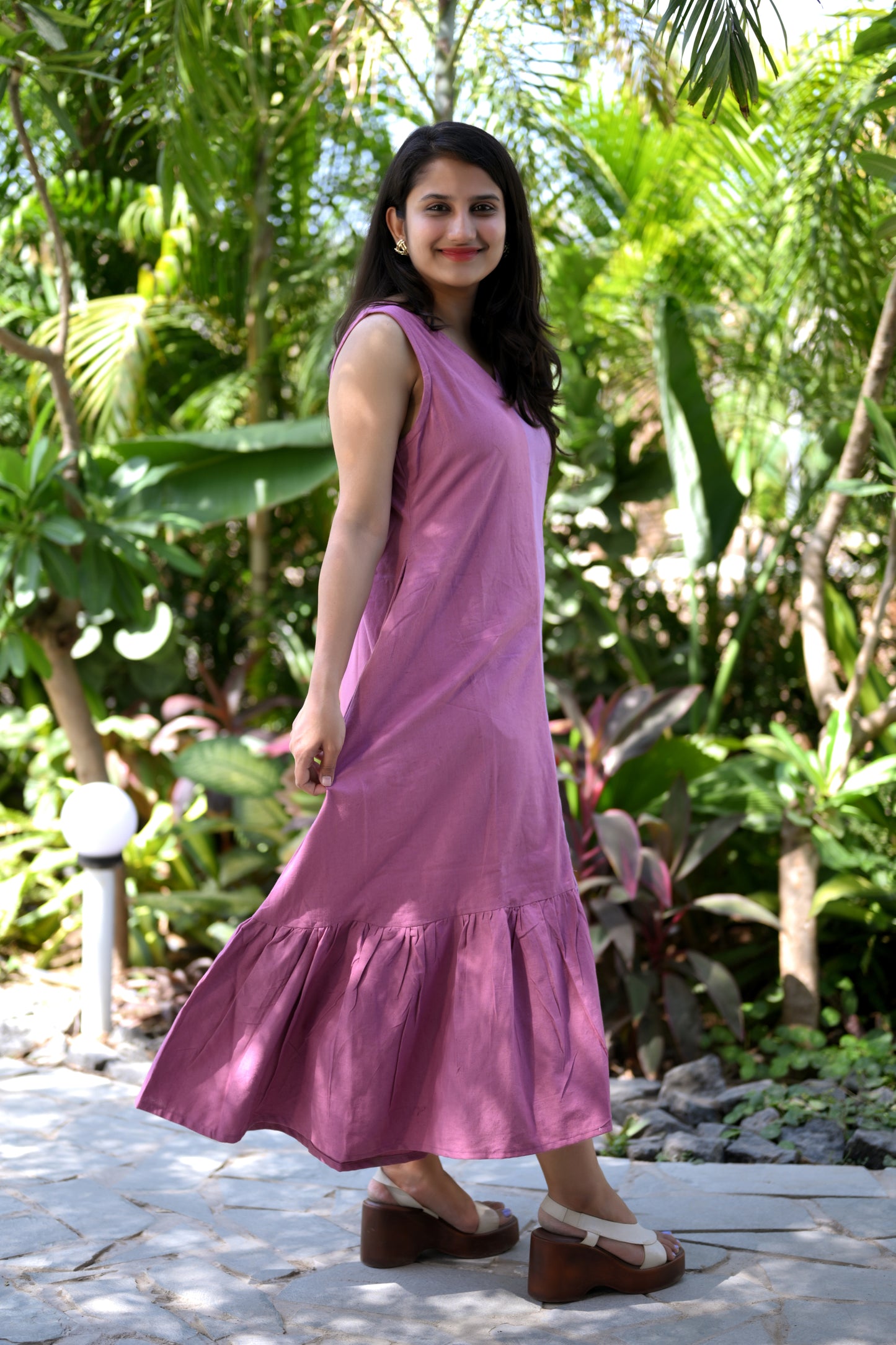 Lavender Cotton Linen Dress