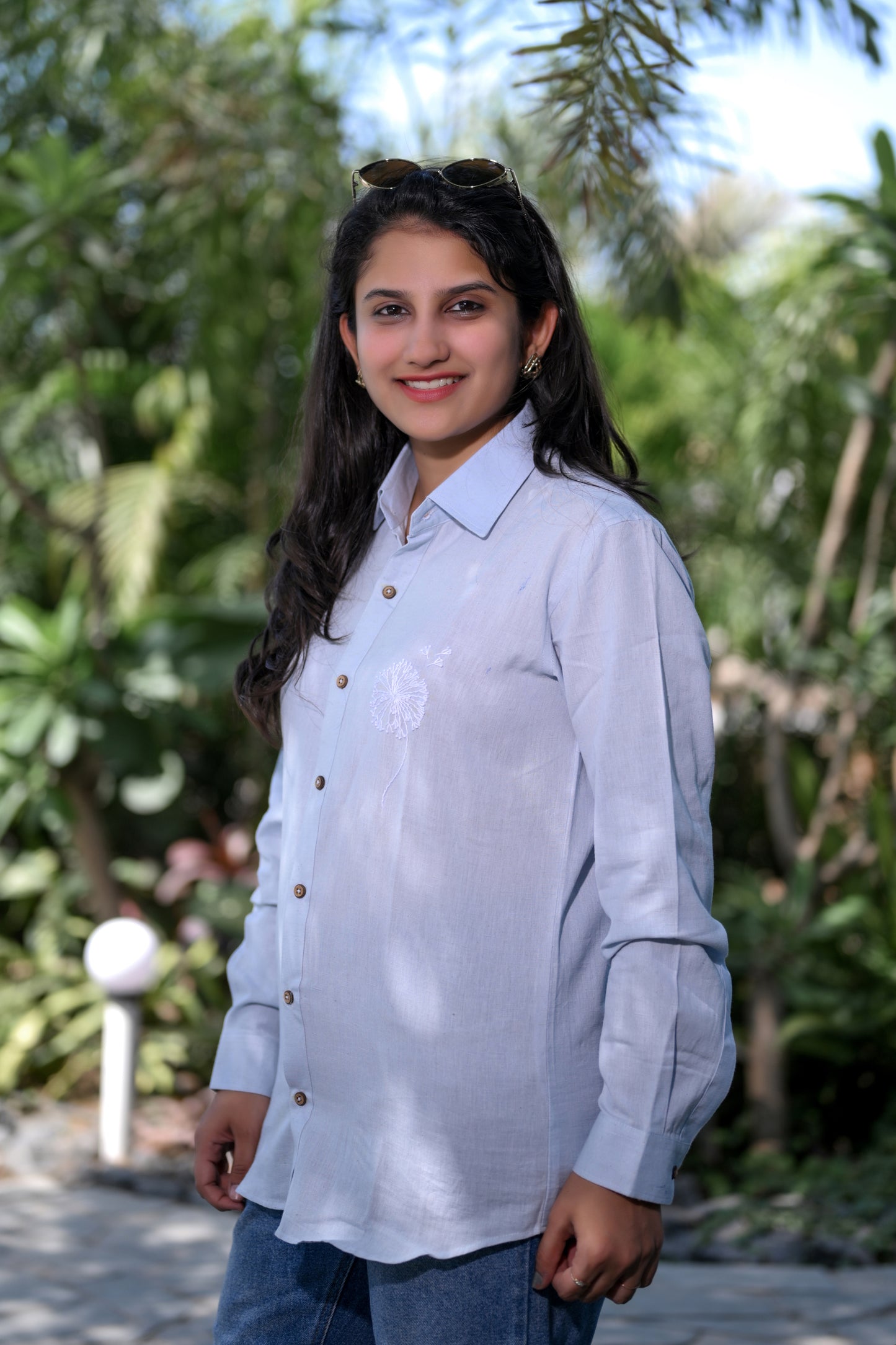 Blue Embroidered Shirt