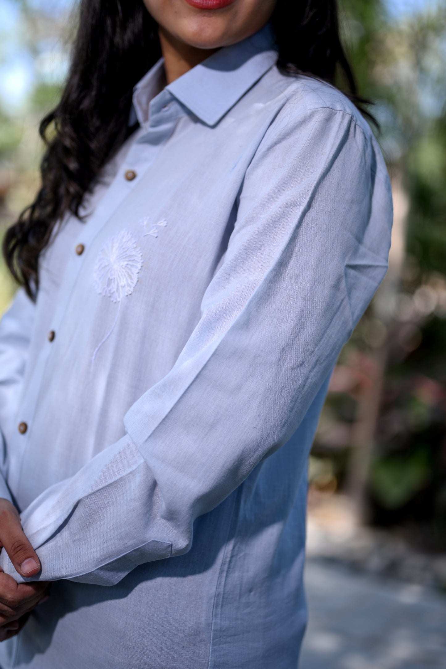 Blue Embroidered Shirt